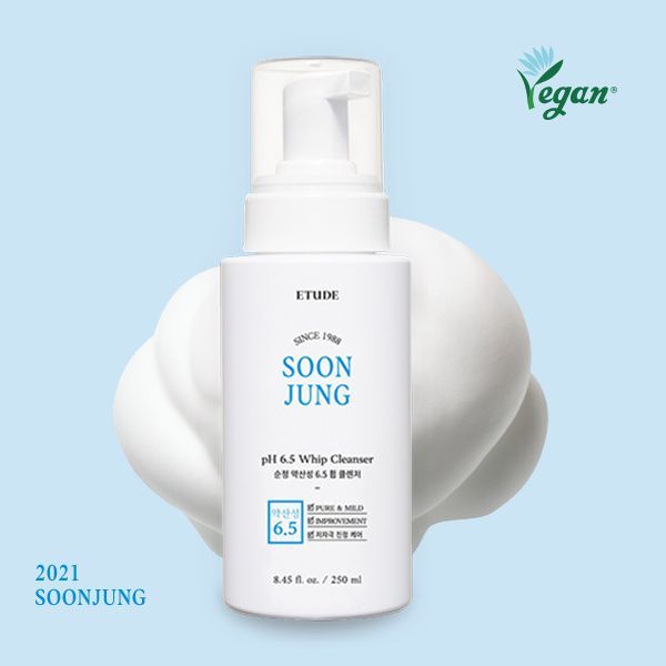 Очищающая пенка-мусс для чувствительной кожи Etude SoonJung pH 6.5 Whip Cleanser